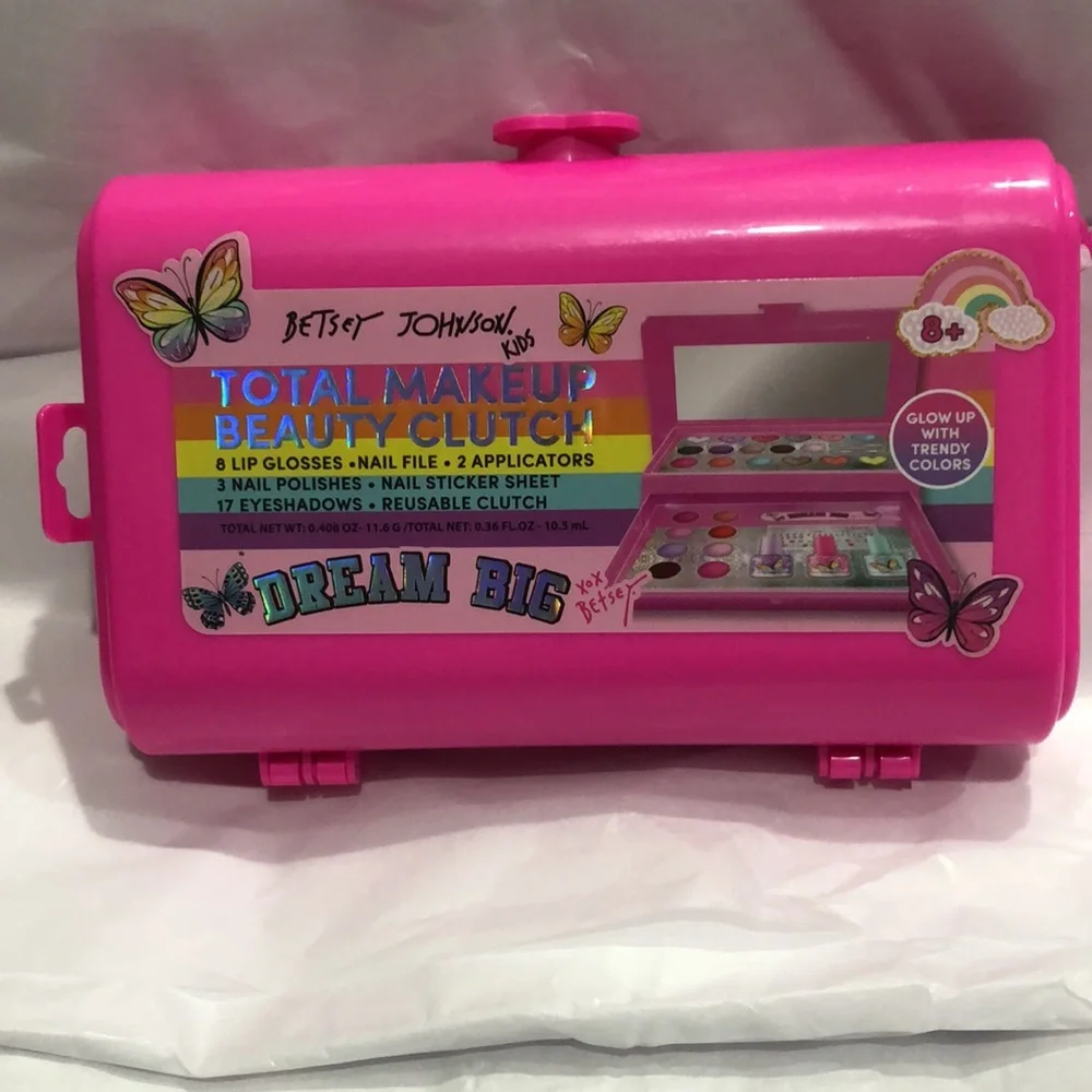 Betsey Johnson Kids Pink Dream Big Total Makeup‎ Beauty Clutch case